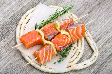 Salmon skewer