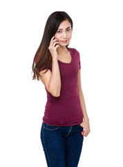 Young woman chat on mobile phone