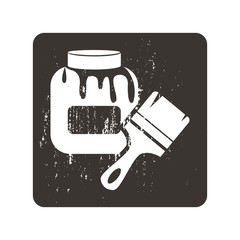 Bottle with glue and brush icon