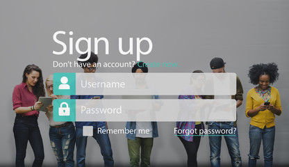 Sign Up Member Join Registration Account Submit Concept