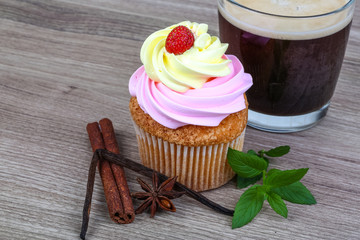 Cupcake with coffee