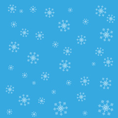 white snowflakes on blue background vector