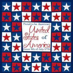 Mosaic funky Independence Day card in vector format.