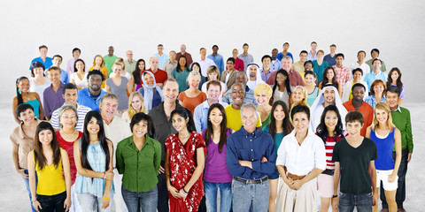 Large group of Multiethnic people Diversity Concept
