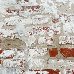 Red White Old Brick Wall Whitewash Frame Background Texture