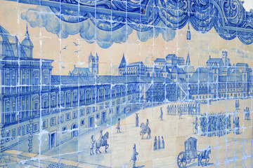 Scène de l'histoire du Portugal en azulejos