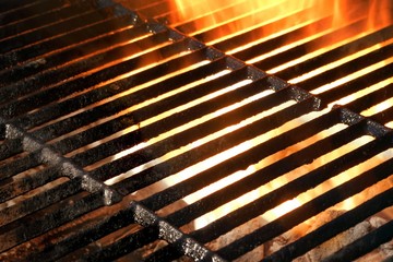 Hot Empty Flaming BBQ Grill Background