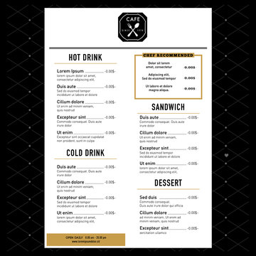 Restaurant Menu Design Template layout with logo