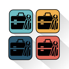 Construction suitcase icon