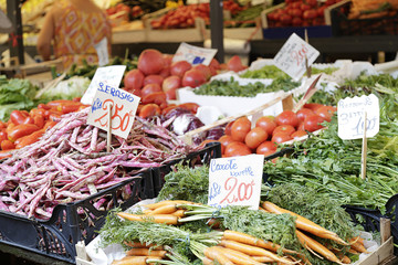 Fresh and organic vegetables at farmers market, Italy
