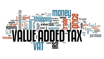 VAT Value Added Tax - word cloud graphics