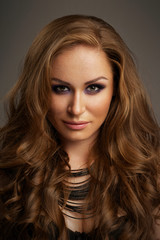 Fototapeta premium beautiful sexy girl with a beautiful face with passion in his eyes