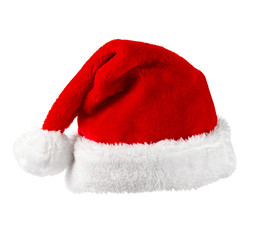 Obraz na płótnie Canvas Santa Claus red hat on the white background 