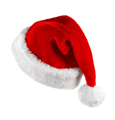  Santa Claus red hat on the white background 