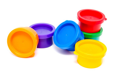 Children finger paint isolated