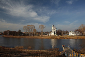 Fototapeta premium Church autumn sunset