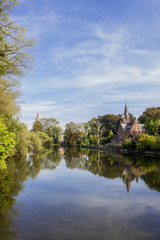 Vista panoramica su un canale di Bruges, Belgio