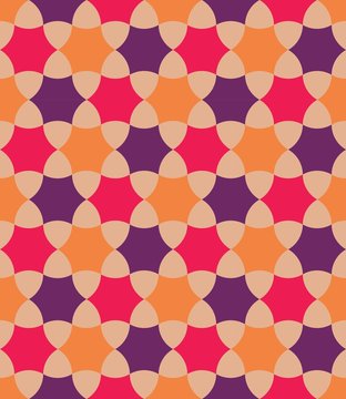 Vector modern seamless colorful geometry pattern, flowers, color abstract geometric background, trendy multicolored print, retro texture, hipster fashion design © sunspire