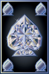 Diamond spades poker card, vector illustration