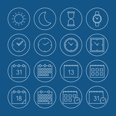 time date icons set