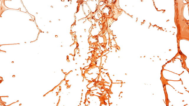 Flying through Liquid Splash. Alcohol, Tea, Cola.