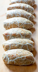 cutlets from minced meat on a wooden cutting board closeup, selective focus