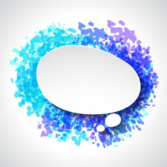 Abstract white paper speech bubble on color grunge background