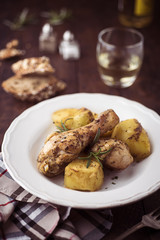 Roasted chicken with potatoes