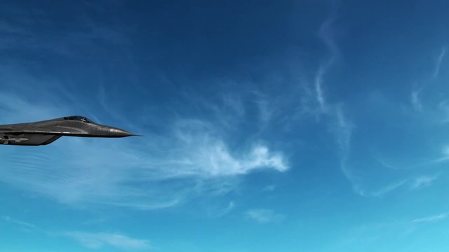 Jet dreht sich in der Luft 3D