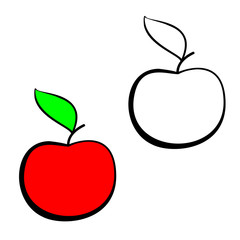Red vector apple.