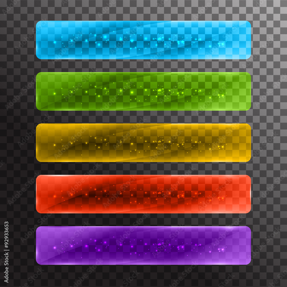 Poster Set of colored web buttons