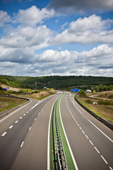 Highway through France at summer time