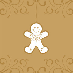 Golden Christmas Decoration with Gingerbread
