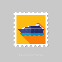 Cruise transatlantic liner ship flat stamp