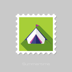 Tent flat stamp with long shadow