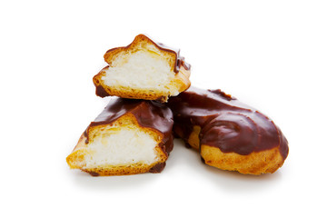 Eclairs with chocolate .