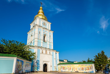 Bell tower of St. Michael Golden-Domed Monastery in Kiev, Ukrain