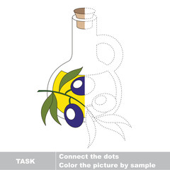 Trace game. Olive oil to be colored.