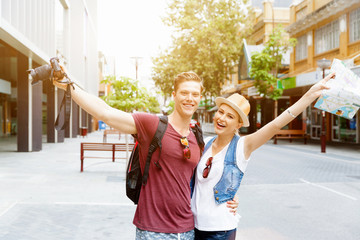 Young couple posing for a photo