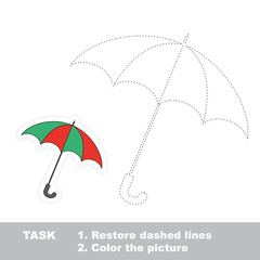 Trace game. One umbrella to be traced.