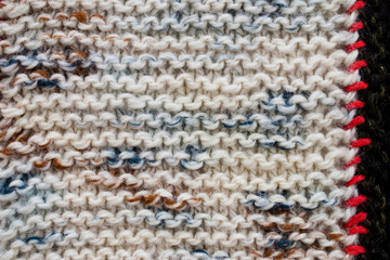 Fototapeta premium close up of woolen texture - textile patchwork background