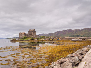 Kyle of Lochalsh, Scotland, UK. September 19th 2015. Eilean Donan Castle at Low Tide