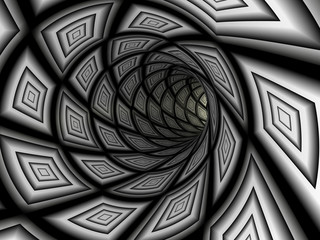 Checkered tunnel, 3D
