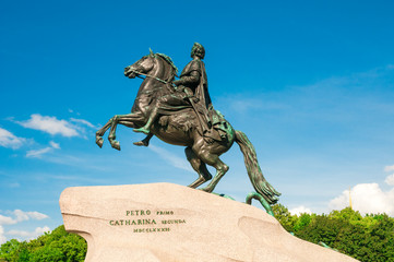 Monument to Peter the Great(the Bronze Horseman) on the Senate Square in Saint Petersburg, Russia.