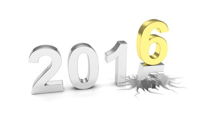 2015-2016 change new year 2016 isolated