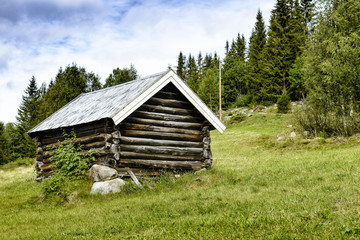 Obraz premium Old wooden house in mountain - Norway.