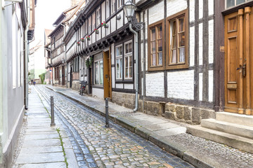 Historische Gasse in Quedlinburg, Harz