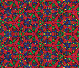 Bright seamless pattern in paisley style