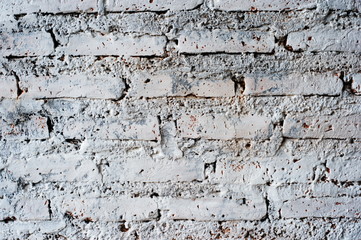 white painted brick wall
