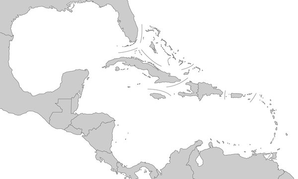 Golf von Mexiko in grau - Vektor